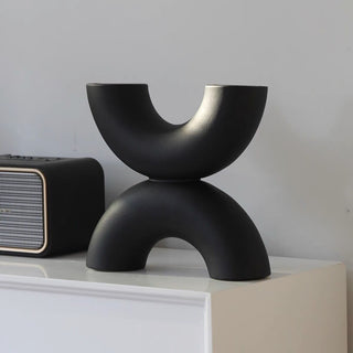 Semicircular X-shaped Art Ceramic Flower Vase