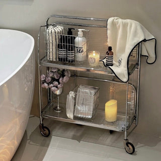 Stainless steel silver wire basket storage container cosmetic storage