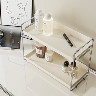 Iron Silver Frame Two-Tier Cosmetic Storage Rack
