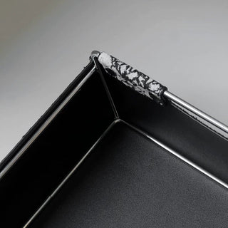 Leather Jacquard Silver Frame Storage Basket Small Item Holder