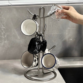 Silver Simple Cup Stand Rack Storage Mug Tree