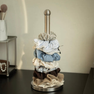Stainless steel hair accessory storage stand scrunchie holder kitchen paper holder silver