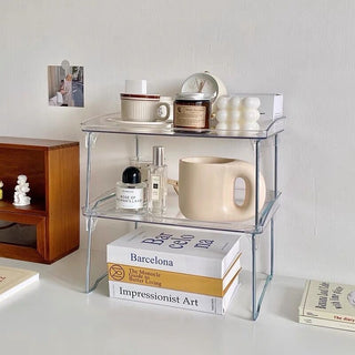 Clear Acrylic Rack Mini Table Piece Set Storage