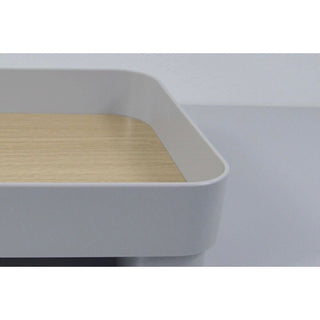 Wood grain print rectangular accessory trayin  small item holder.