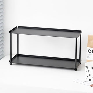 Stainless steel black painted two-tier display rack storage