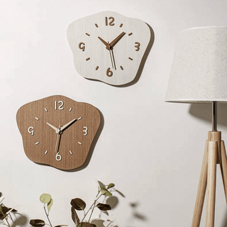 Wood Nuance Curve Silhouette Clock  Wall Clock Silent