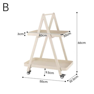 Caster-equipped Triangle Side Table