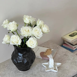 Uneven Ceramic Monotone Flower Vase
