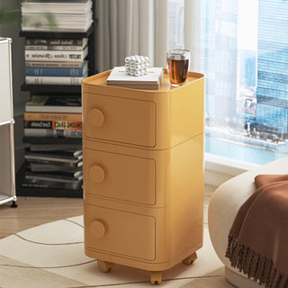 Castered Square Three-Tier Storage Rack Side Table
