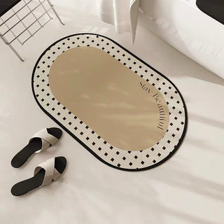 Monochrome Oval-shaped Mat 50x80cm 4 types  Quick-drying