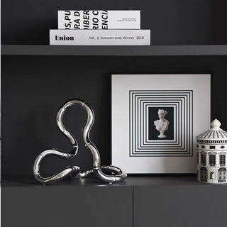 Metallic Silver Wavy Object Ornament