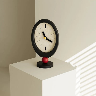 Black Frame Oval Stand Clock Table Clock