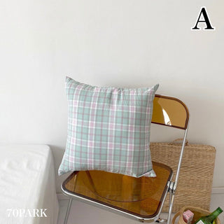 Color Check Pattern Cushion Cover
