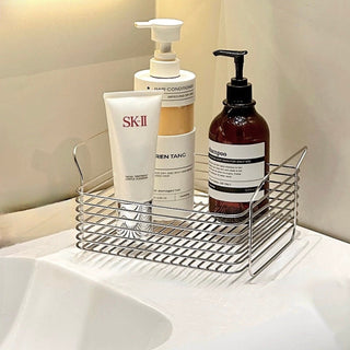 Set of 2  Stainless Steel Wire Stackable Baskets with Handles
