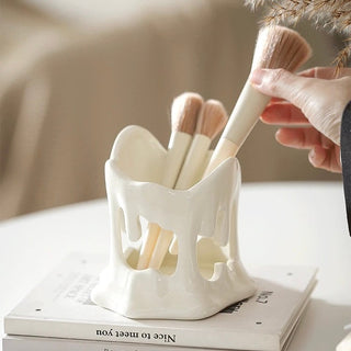 Melting Ceramic Brush Stand  Candle Holder Storage