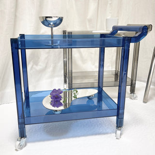 Clear Color Two-Tier Storage Rack Wagon  Side Table
