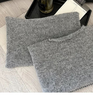 Gray Simple Knit Tissue Case Tissue Cover