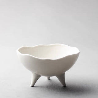 Footed Nuance Ceramic Bowl Tray White