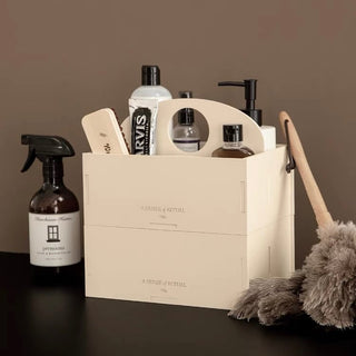 Wooden Storage Box with Handle   Cosmetics