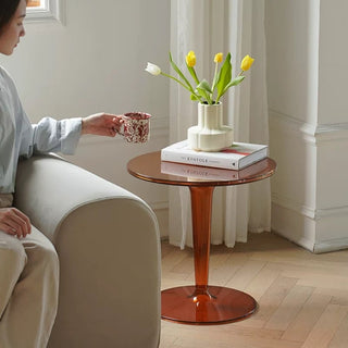 Clear Color Compact Round Side Table