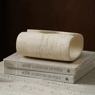 Travertine-style tissue casein  resin tissue box