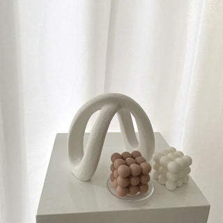 Half Ring Ceramic Art Object White