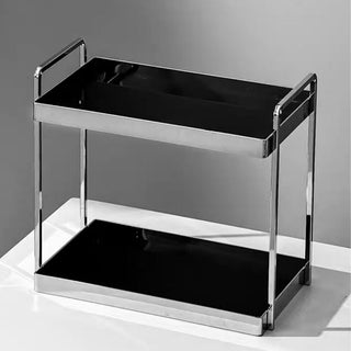 Silver Frame Display Two-Tier Storage Rack