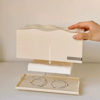 Wavy Cream Color Tissue Case Tissue Box