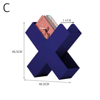 X-shaped Iron Magazine Rack Storage Book Stand