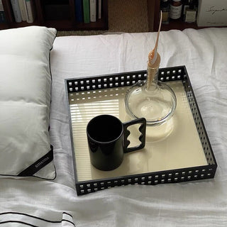 Monochrome Acrylic Square Perforated Tray