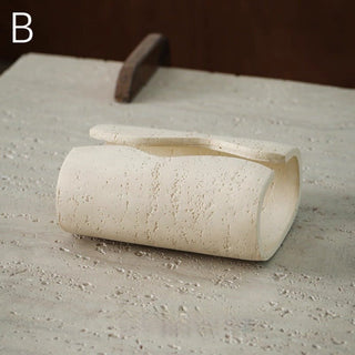Travertine-style tissue casein  resin tissue box
