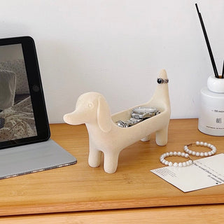 Dachshund motif accessory tray dog