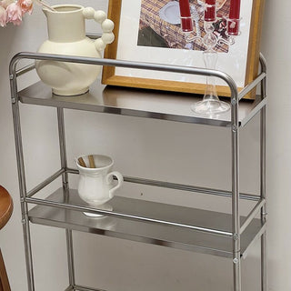 19cm wide Stainless steel slim storage rack wagon with casters