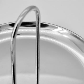 Stainless steel arched round tray with handle silver