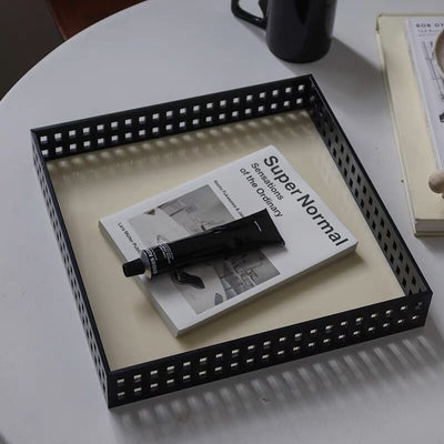 Monochrome Acrylic Square Perforated Tray