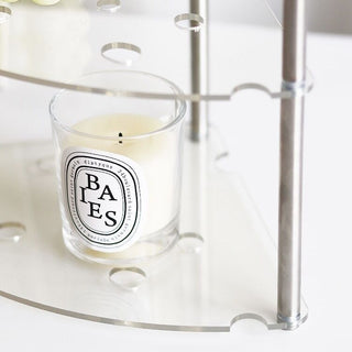 Cheese-themed perforated three-tiered corner rack   Cosmetic storage