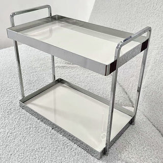 Silver Frame Display Two-Tier Storage Rack