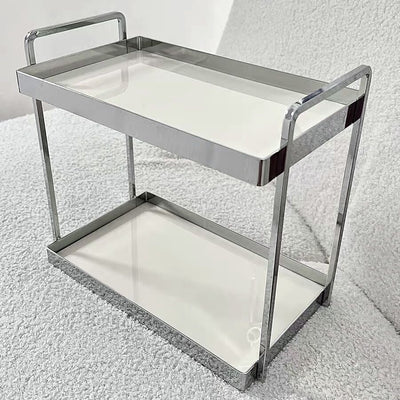 Silver Frame Display Two-Tier Storage Rack