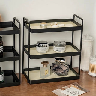 Black Frame Three-Tier Storage Display Rack  Monotone