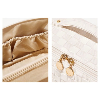 Quilted Large Capacity Cosmetic Storage Pouch  Travel Pouch