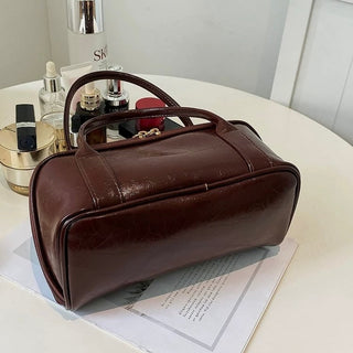 Boston Faux Leather Cosmetic Storage Pouch  Travel Pouch Bag