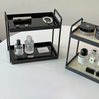 Black Frame Two-Tier Storage Display Rack