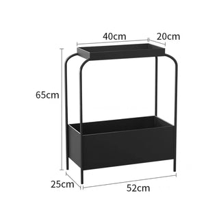 Monochrome Iron Storage Side Table  Slim