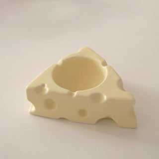 Cheese motif candle holder with tray