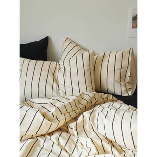 Ivory Black Stripe Duvet Cover Set