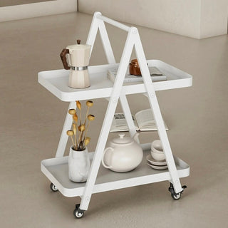 Caster-equipped Triangle Side Table