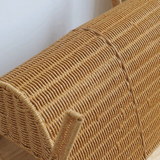 Rattan-style magazine rack storage book stand basket