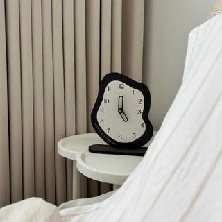 Irregular Wave Bicolor Clock  Table Clock