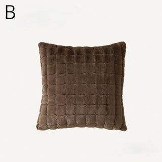 Rich Faux Fur Grid Cushion Cover  45 x 45 cm