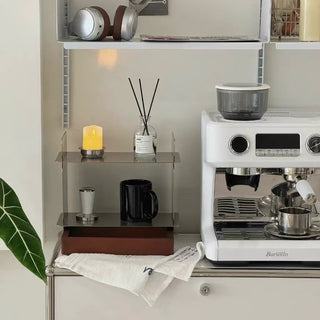 Stainless steel wood drawer storage display rack